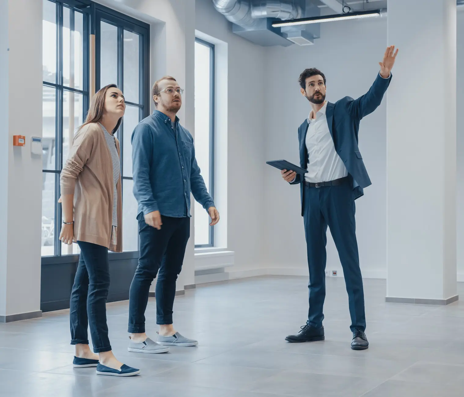 Realtor showing property to clients