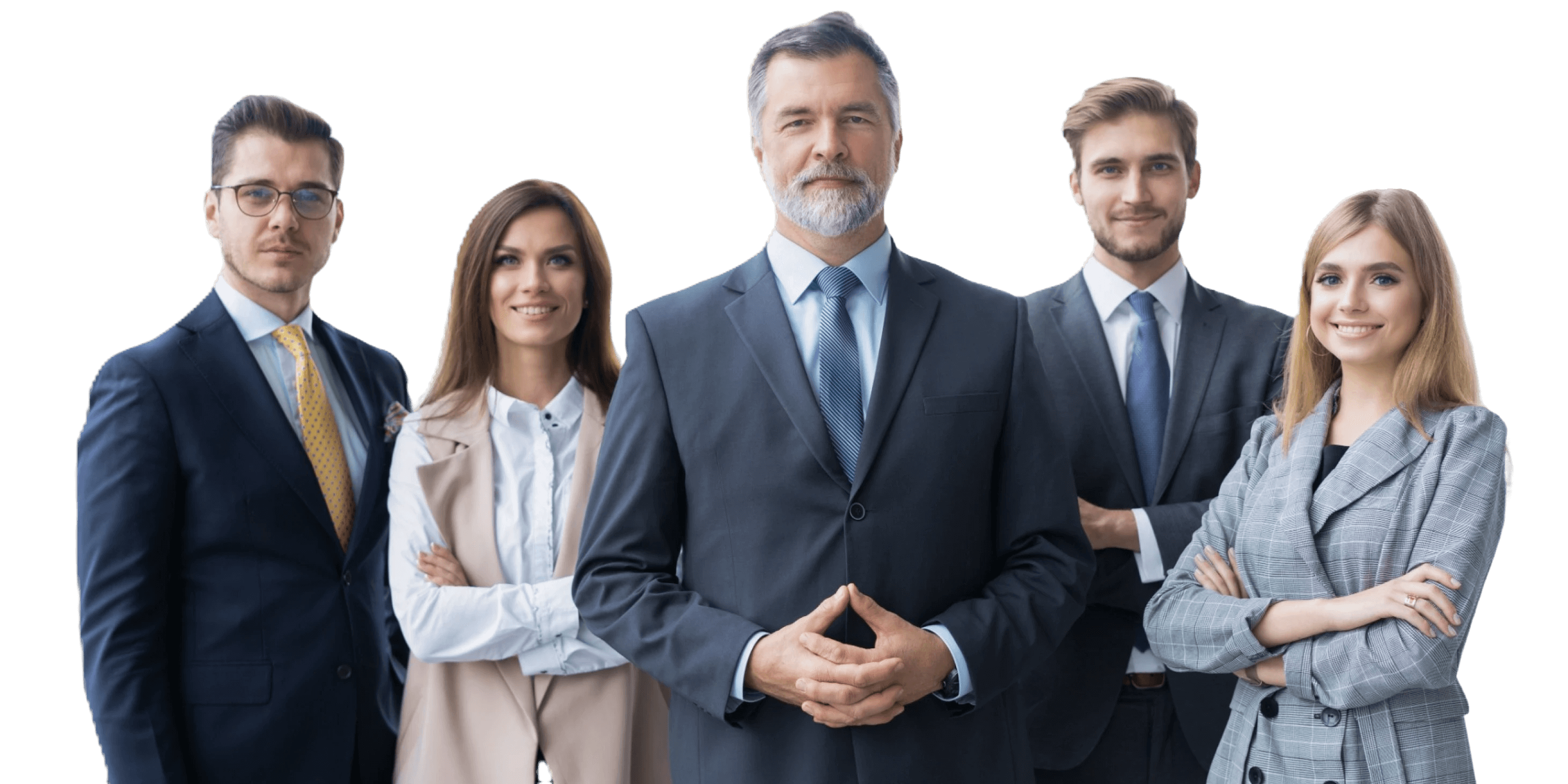 Confident corporate team in professional attire